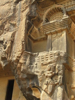 Facade of the Bhaja Caves, Maharashtra, India - 20080525.jpg