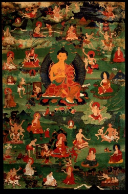 Nagarjuna with 84 mahasiddha.jpg