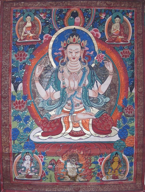 Four-Armed Shadakshari Lokeshvara - Tibetan Buddhist Encyclopedia